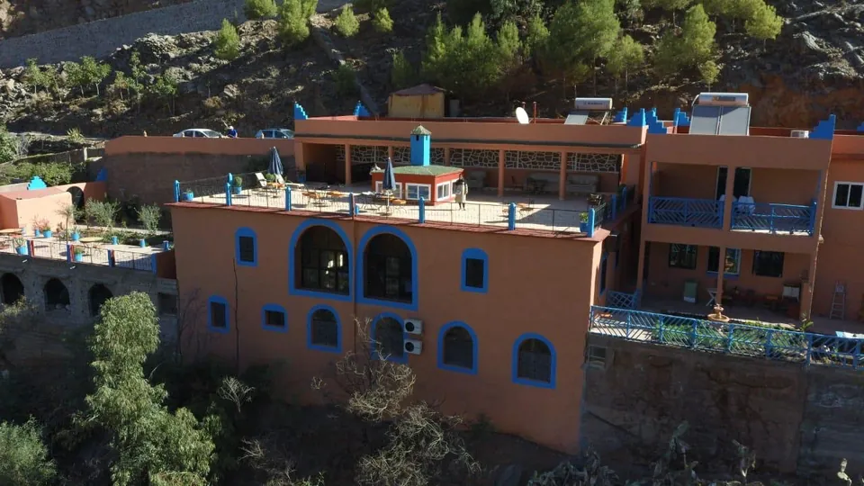 Dar Tassa seen from above on its green mountain slope